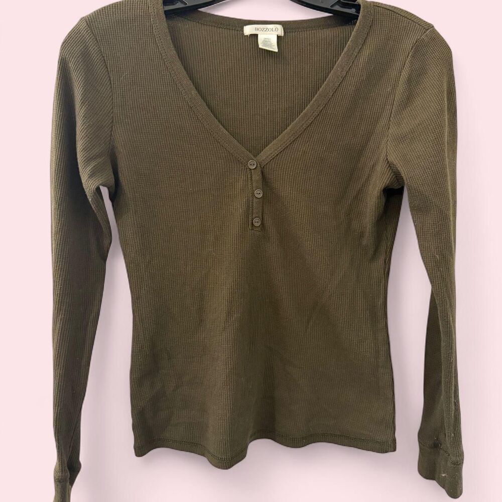 Bozzolo Women's Khaki and Green Shirt